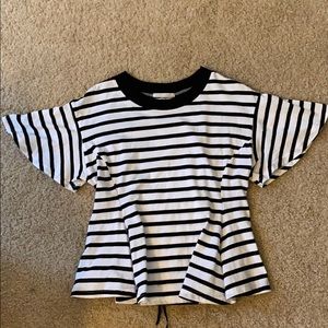 Corset back striped tee